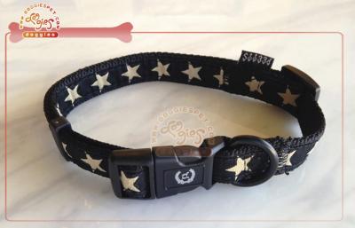 China Personalized Decal Pattern Nylon Dog Collar With Name Plate for sale