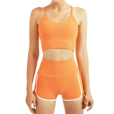 China Breathable Sports Suspender Underwear Running Pants And Shorts Yoga Vest Two Piece Set Yoga Suit for sale