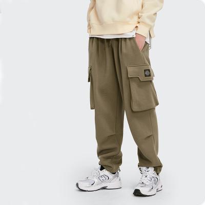 China New Anti-Static Plush Retro Multi Pocket Knitted Trousers Sports Jogger Pants For Men for sale