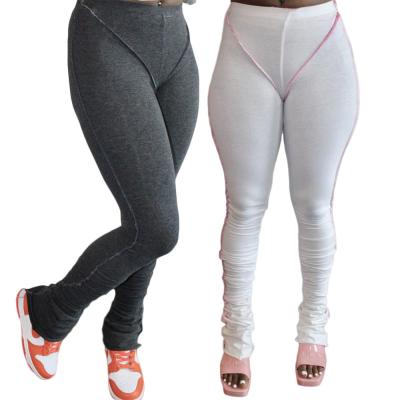 China 2021 Custom Anti-Wrinkle Pull Bands Pleated Tight Skinny Fitness Pants Yoga Pants for sale