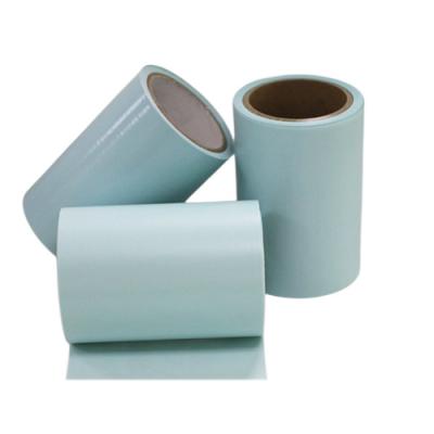 China 100 Wood Pulp Moisture Proof Blue Yellow Glassine Single Sided Silicone Release Paper Packaging Roll for sale