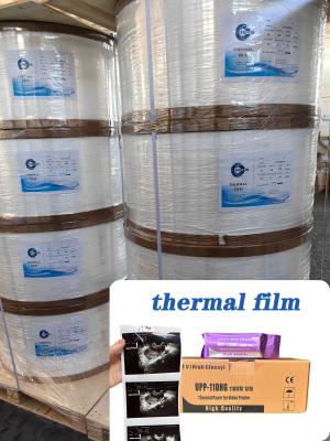 China Thermische folie Ultrasone papier Recycleerbaar 75um 95um Thermische drukfilm/medium voor verpakkingen Etiketten thermische film jumbo rollen Te koop