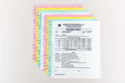 China 5 Plys Papel sem Carbono / Sem Carbono para conta contínua FSC Papel de madeira virgem 55gsm 60gsm 62gsm 75gsm 78gsm à venda