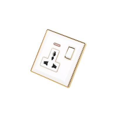 China High Quality Luxury Modern UK Standard Model 16A 3pin Universal Switched Socket With Neon Wall Switches for sale