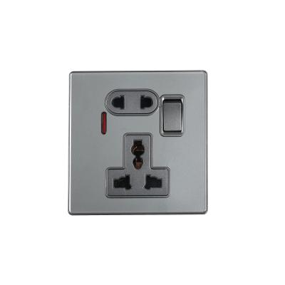 China UK Standard Competitive Price Gray Color 5pin 16A Universal Socket Switch Panel For Middle East for sale