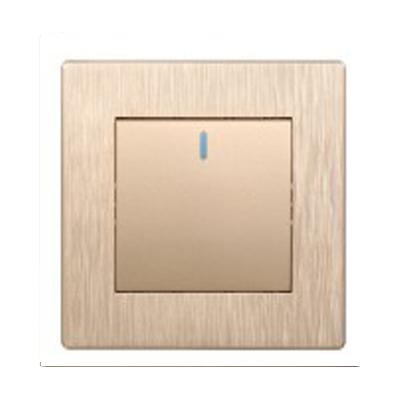 China UK Standard Bestselling PC Materials Brushed Gold Color 1 Strip 1 Way Wall Switch for sale