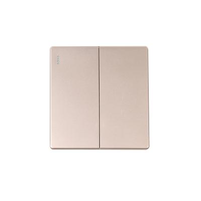 China UK Standard Matte Champagne Switches Large Wall Panel PC Materials 2 Strip 1 Way Switch for sale