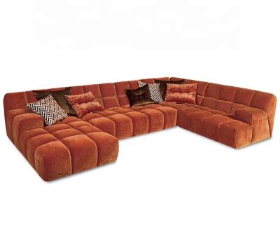 China Large U Shape Sectional Sofa 8 Person Convertible Group Tufty Sofa for sale