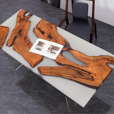 China (Size) slab river table top solid wood clear epoxy resin adjustable wood table topA215 for sale