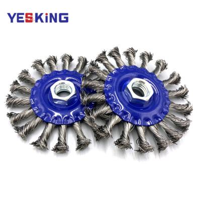 China Hot Selling Industrial Weeding Steel Wire Disc Brush Angle Grinder Steel Wire Wheel Polishing Round Brush for sale