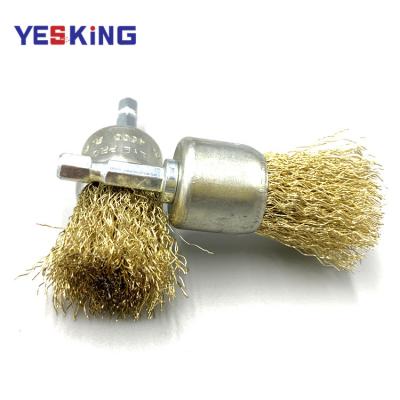 China New Product Mini Mini Wire Pen Wire Brush Derusting Wire Brush Brass Curved Industrial Polishing Set for sale