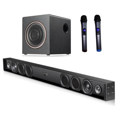 China Soundbar TV Speaker System, BT High Fidelity Audio Wooden Surround - Mini System 2.1 Radio Home Theater USB Sound Bar With Subwoofer for sale