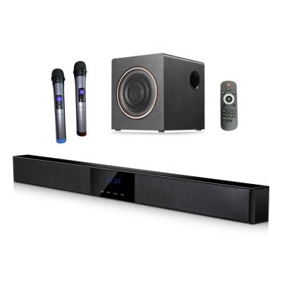 China Mini System Professional Audio Soundbar 21 LED Round Multimedia Speaker Woofer, Cinema High Fidelity Home Sound System Sound Bar Speaker Wall Mount for sale