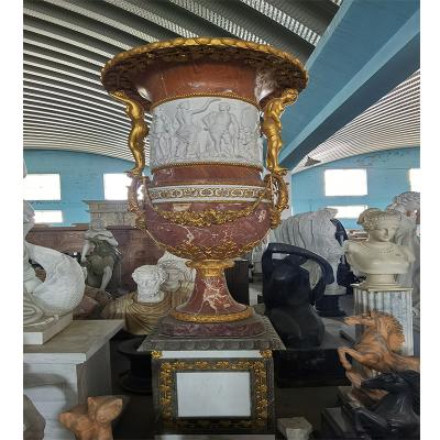 China Large Modern Marble Flowerpot Garden Products For Home Sculptures Decoration Flowerpot for sale