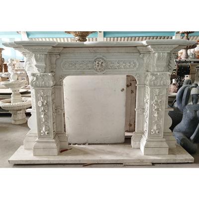 China Modern Natural Marble Statue Fireplace Mantel Antique Marble Sculpture for sale