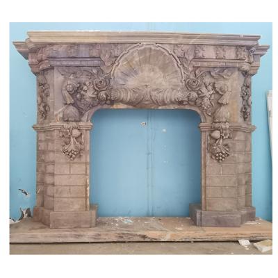 China Fireplace modern western marble statue fireplace surround sculpture interior decoration for sale