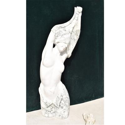 China Modern Western Elegant Women Marble Sculpture Custom Outdoor Statue For Garden for sale