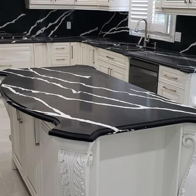 China Modern bathroom countertops calacatta terrazzo laminate granite kitchen black quartz marble countertops for sale