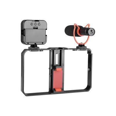 China YELANGU PC200 Handheld Video Rig Mobile Phone Stabilizer Vlogging Kit with PC200 Led Light Video Microphone for sale