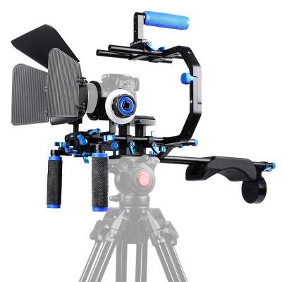 China YELANGU D206 Alloy DSLR Camera Shoulder Mount Aluminum Rig Kit + Follow Focus + Matte Box +C-arm Accessory For All DSLR for sale