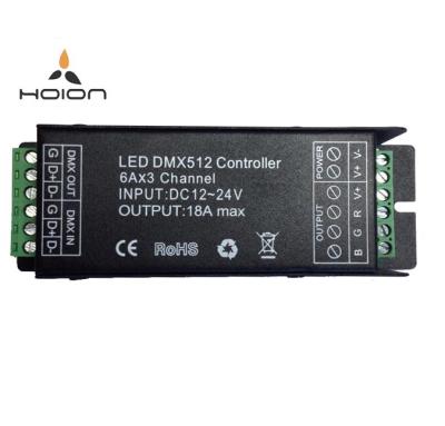 China DC12V~24V 6A*3CH 384W led decoder DMX512 led decoder dmx512 rgb dmx led controller L135*W55*H40(mm) for sale