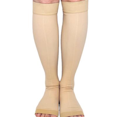 China Anti Baterial Toe Nurse Compression Socks open, 20-30 mmHg graduated Knee-hi compression stockings for unisex for sale