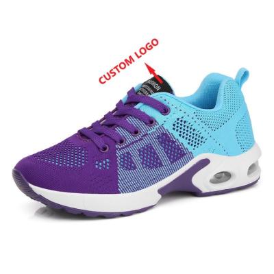 China Custom Fashion Trend Casual Logo High Quality Breathable Flight Woven Sneakers Light Weight New And Comfortable Women Height Increasing Shoes for sale