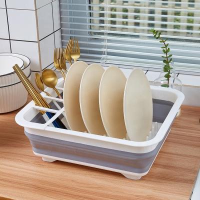 China Portable Viable Dish Drainer Dish Rack Dish Storage Rack Cutlery Rack For Kitchen Counter RV Camper Accessories for sale