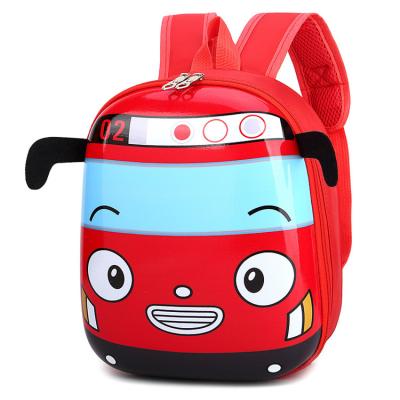 China PVC Shell Kindergarten Backpack Kids School Bag Cartoon School Bag Waterproof Wholesale Cute Children Bus Hard Bag for sale