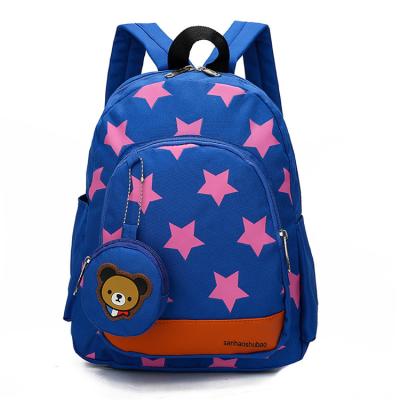 China Cartoon Stars Waterproof Children School Bag Kindergarten Backpack Bear Wallet Boy Girl Baby Hanging School Bag for sale