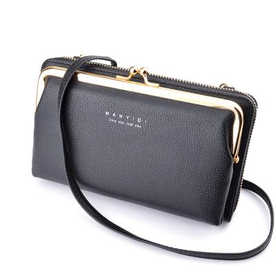 China Fashion Large Capacity Zipper Crossbodybag Fashion Phone Wallet Ladies Horizontal Shoulder Wallets for sale