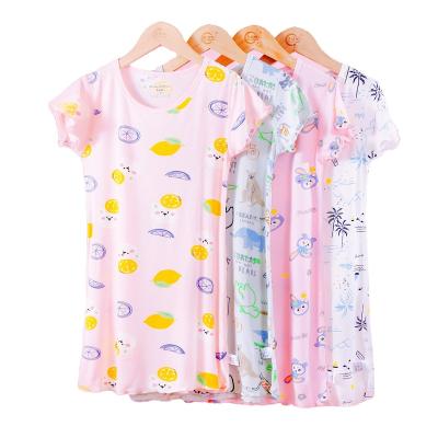 China Cute Children Clothing Cartoon Kids Pajamas Sleepwear Skirt Breathable Hot Selling Hot Selling Loose Dress For Girls for sale