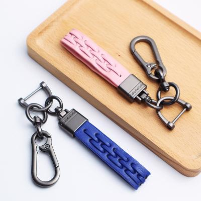 China Hotel Key Card Holder Braided Luxury Metal Key Chain Weave Rope Men Women Key Holder DIY Leather Handmade Key Holder for sale