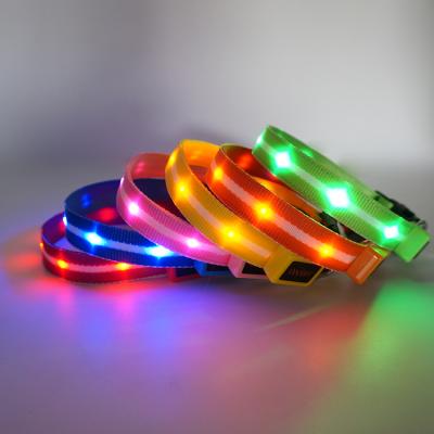 China Tize Sustainable Built-in 3 Mode LED Makes Your Dog Visible Safety Light Flashing Led Dog Collar Para Mascotas for sale