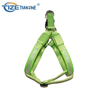 China Viable Exporter Popular Dog Harness Glowing In Dark Dog Harness Anti Pull Backing for sale