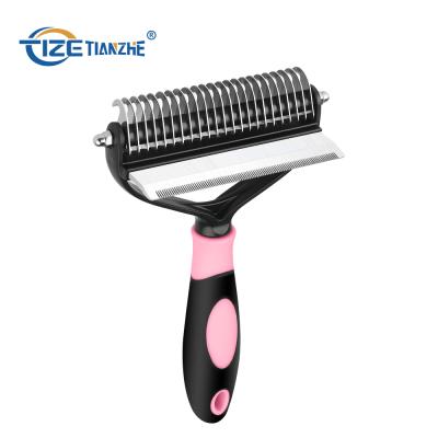 China OEM Viable Pet Electric Comb Tize 2 in 1 Knot Double Sided Open Hair Grooming Pet Brush for sale