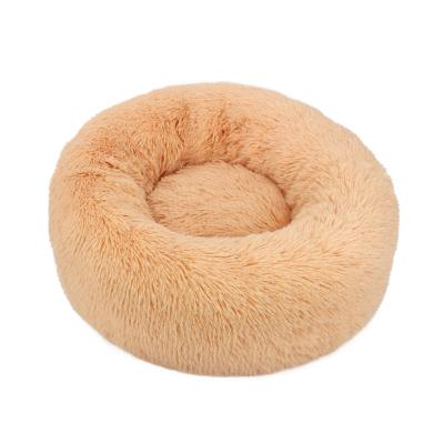 China Heating Pet Supplies Soft Dog Bed Cat Nest Donut Plush Bed Fluffy Pet Luxury Dog Bed for sale