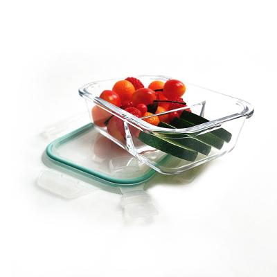 China Freshness Keeping Truthworthy China Supplier Kitchen Canteen Borosilicate Glass Meal Prep Container Food Bento Box for sale