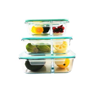 China Freshness Preservation Feature Wholesale Eco-Friendly Rectangle Glass Food Tight Storage Container With 4-Side Snap Locking Lid for sale