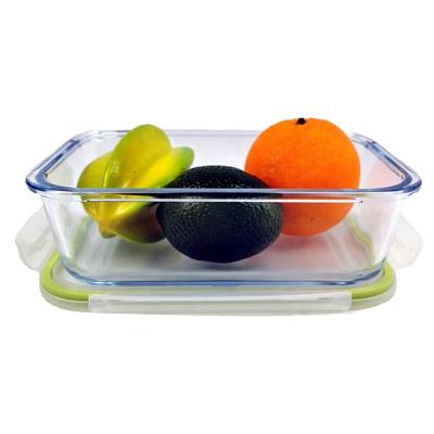 China Freshness Preservation Lock Lid Tempered Glass Food Container For Microwave Oven Bowl Set Glass Kitchenware for sale