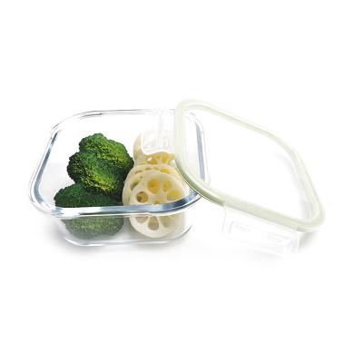 China High Freshness Preservation Borosil Food Glass Takeout Food Container Food Storages With Airtight Lid for sale