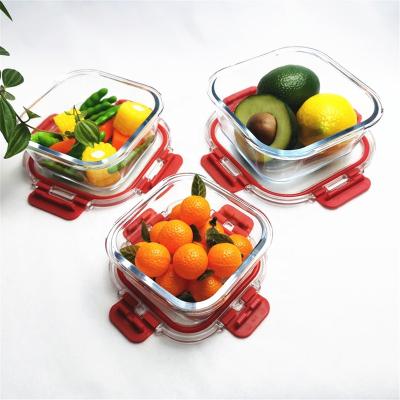 China New Style China Microwave Freshness Preservation Safe Takeaway Food Warmer Glass Storage Containers With CE Certificate for sale