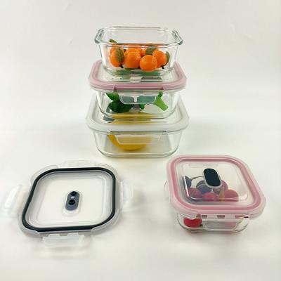 China Glass Freshness Preservation Food Meal Prep Containers Lunch Microwave Baby Food Safe Storage Container Box-Rectangular for sale