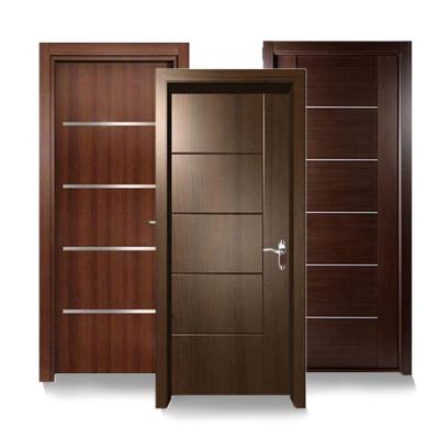 China Sound Insulation Modern Design Melamine Veneer Solid PVC Core Laminated Wood Interior Room Door for sale