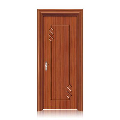 China Modern Wood Door With Melamine Panel PVC Interior Doors Laid Slat Door for sale