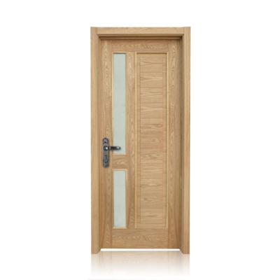 China Modern Melamine Molded Door Skin Office Wood Front Entrance MDF Interior Wood Doors With Glass Insertst for sale