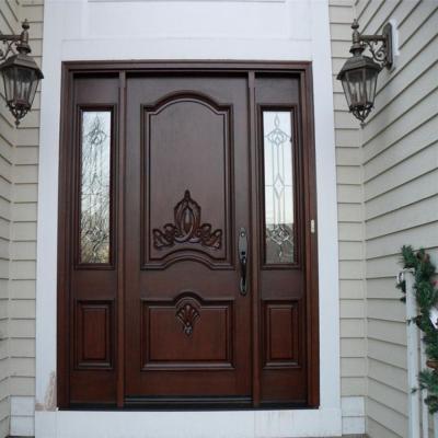 China The Modern Sidelight with Modern Black Walnut Glass Exterior Wood Doors for the Modern Home for sale