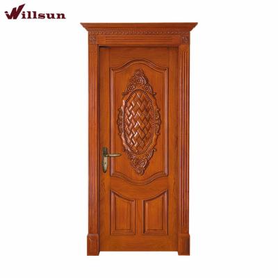 China Modern popular luxury front door teak wood main door design for sale