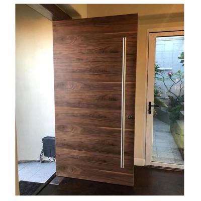 China Front Entry Door Black Walnut Modern Solid Core Pivot Wood Doors for sale