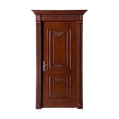 China Sound Insulation Classic Carving Elaborately Molding 2 Panels Expanded Interior Wooden Doors Egypt for sale